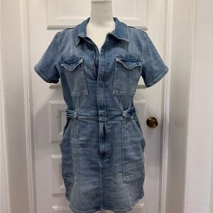 Good American fit for success denim mini dress in blue jean (like new)